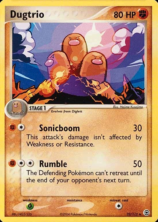 2004 Pokemon EX Fire Red & Leaf Green Dugtrio #22 TCG Card