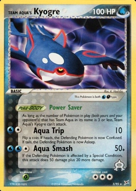 2004 Pokemon EX Team Magma vs. Team Aqua Team Aqua's Kyogre #3 TCG Card