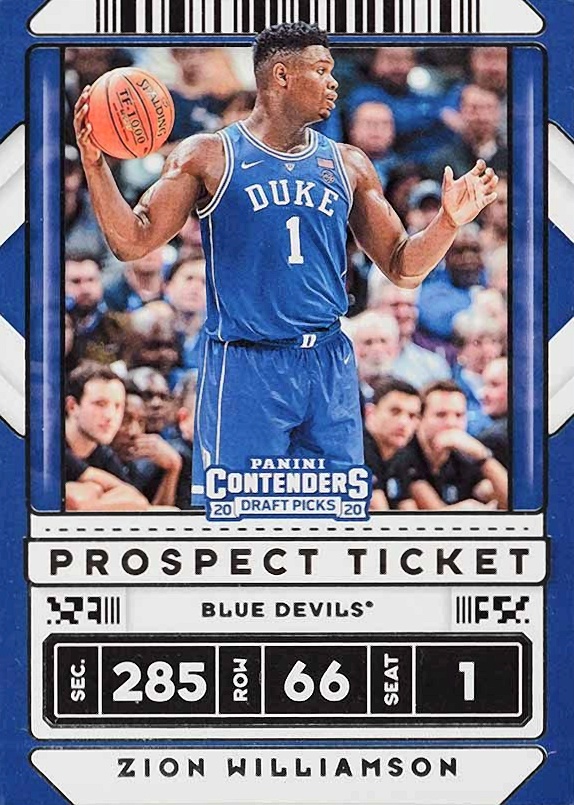 2020 Panini Contenders Draft Picks Zion Williamson #13V Basketball Card