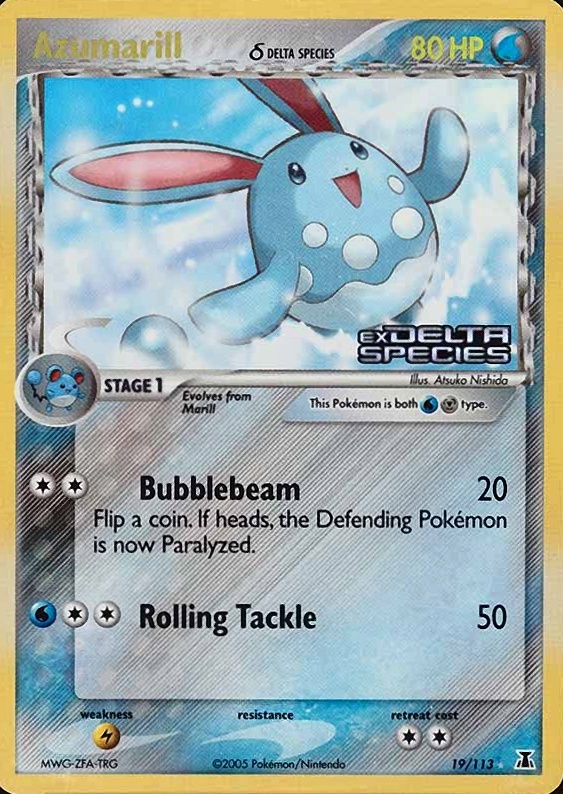 2005 Pokemon EX Delta Species Azumarill-Reverse Foil #19 TCG Card