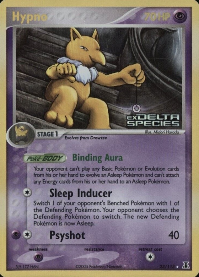 2005 Pokemon EX Delta Species Hypno-Reverse Foil #23 TCG Card