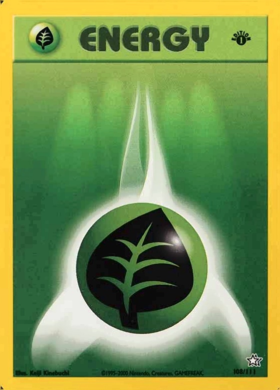 2000 Pokemon Neo Genesis 1st Edition Grass Energy #108 TCG Card