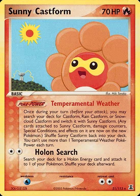 2005 Pokemon EX Delta Species Sunny Castform #31 TCG Card