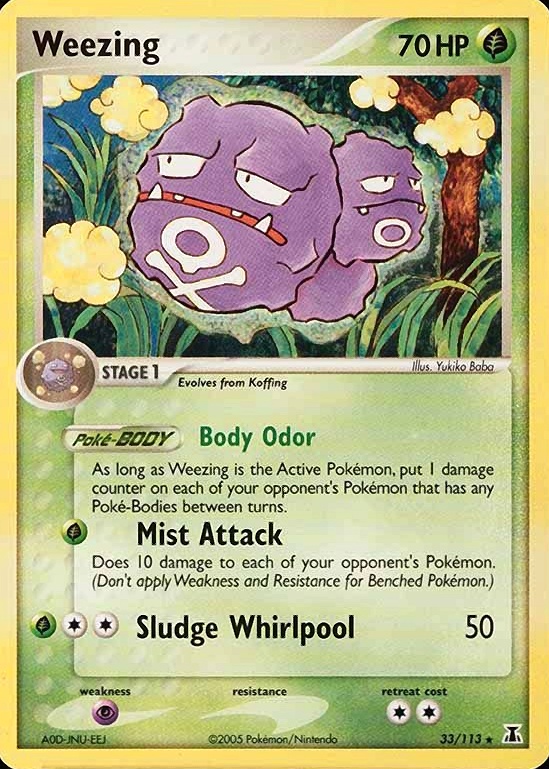 2005 Pokemon EX Delta Species Weezing #33 TCG Card