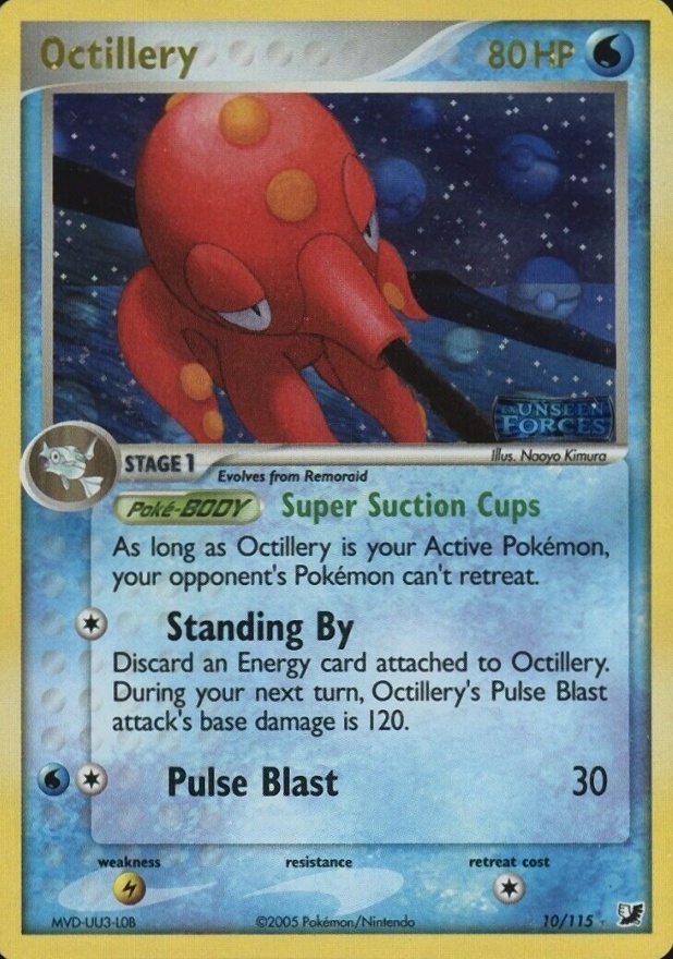 2005 Pokemon EX Unseen Forces Octillery-Reverse Foil #10 TCG Card