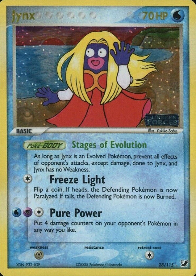 2005 Pokemon EX Unseen Forces Jynx-Reverse Foil #28 TCG Card