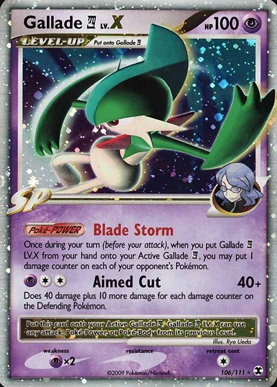 2009 Pokemon Platinum Rising Rivals Gallade 4 LV.X-Holo #106 TCG Card