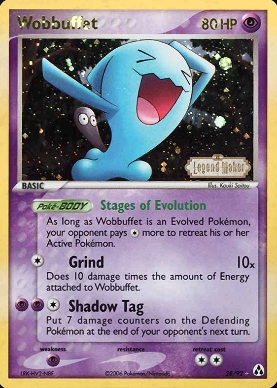 2006 Pokemon EX Legend Maker Wobbuffet-Reverse Foil #28 TCG Card