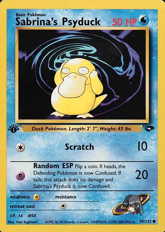 2000 Pokemon Gym Challenge Sabrina's Psyduck #99 TCG Card