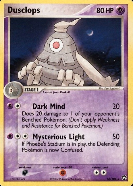 2007 Pokemon EX Power Keepers Dusclops #14 TCG Card