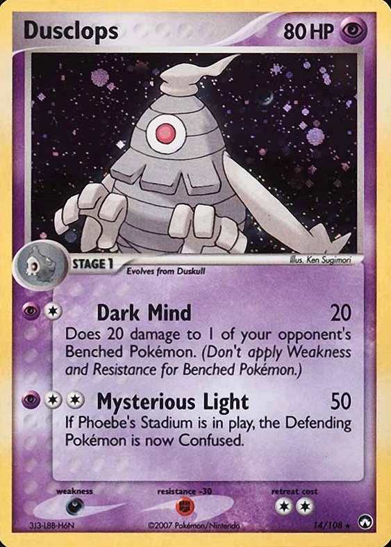 2007 Pokemon EX Power Keepers Dusclops-Holo #14 TCG Card