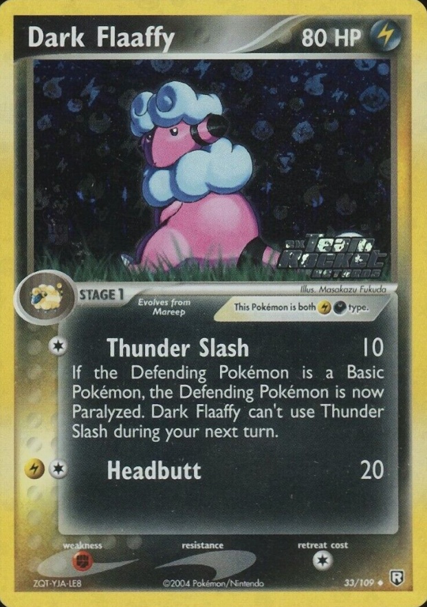 2004 Pokemon EX Team Rocket Returns Dark Flaaffy-Reverse Foil #33 TCG Card