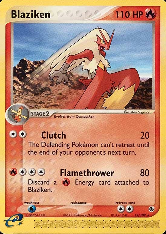 2003 Pokemon EX Ruby & Sapphire Blaziken #15 TCG Card