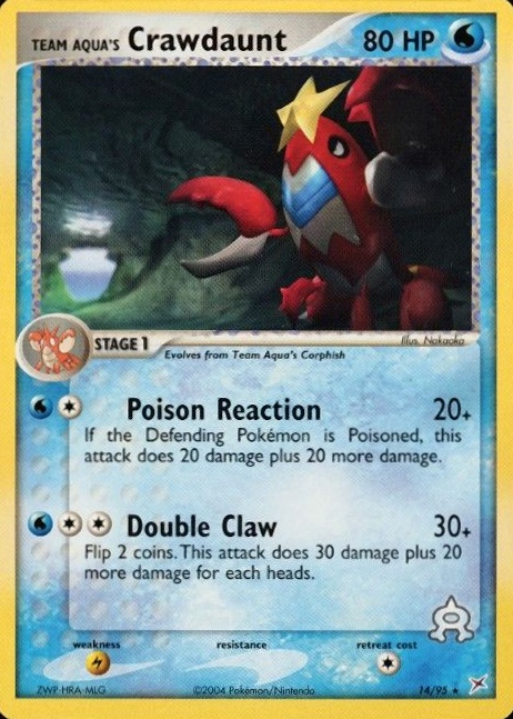 2004 Pokemon EX Team Magma vs. Team Aqua Team Aqua's Crawdaunt #14 TCG Card