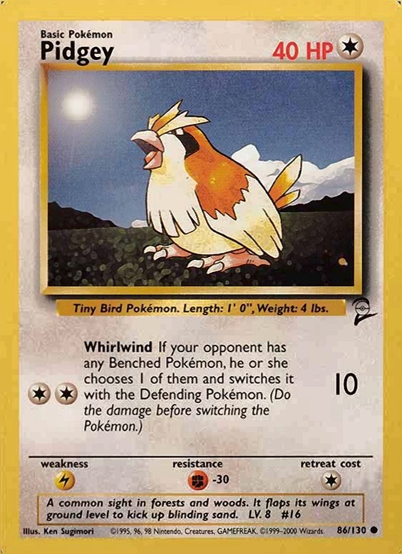 2000 Pokemon Game Base II  Pidgey #86 TCG Card