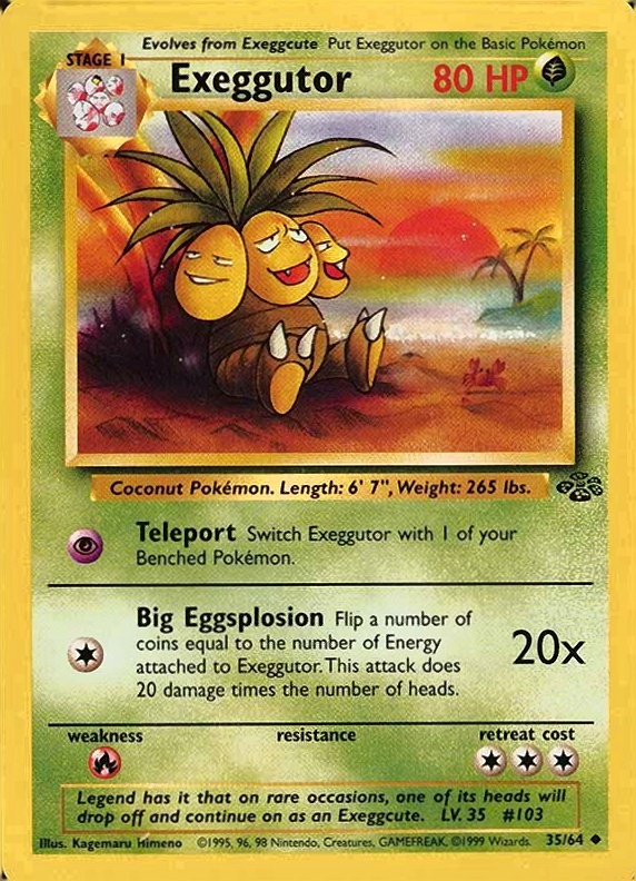 1999 Pokemon Jungle Exeggutor #35 TCG Card