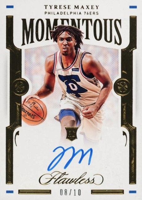 2020 Panini Flawless Momentous Autographs Tyrese Maxey #MOMMAX Basketball Card