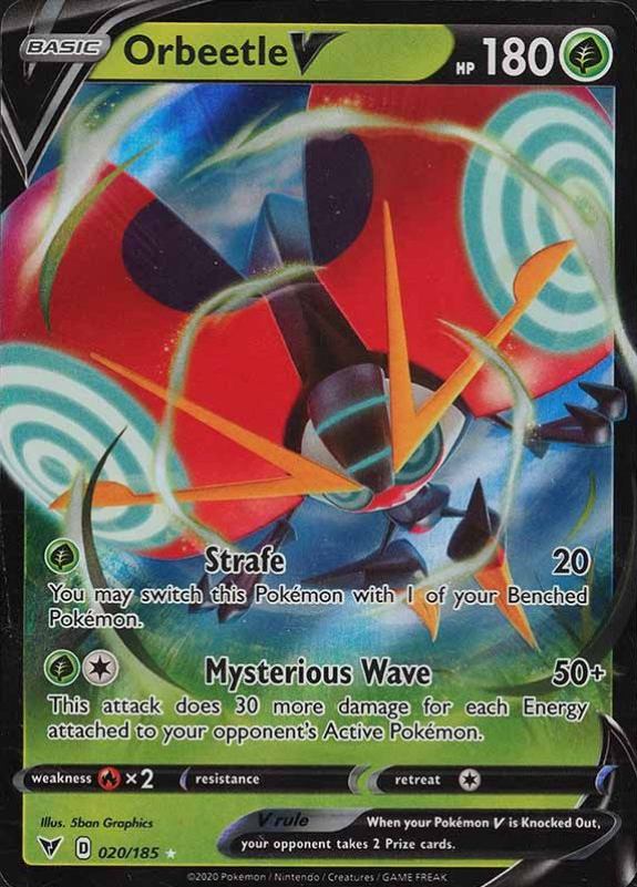 2020 Pokemon Sword & Shield Vivid Voltage Orbeetle V #020 TCG Card