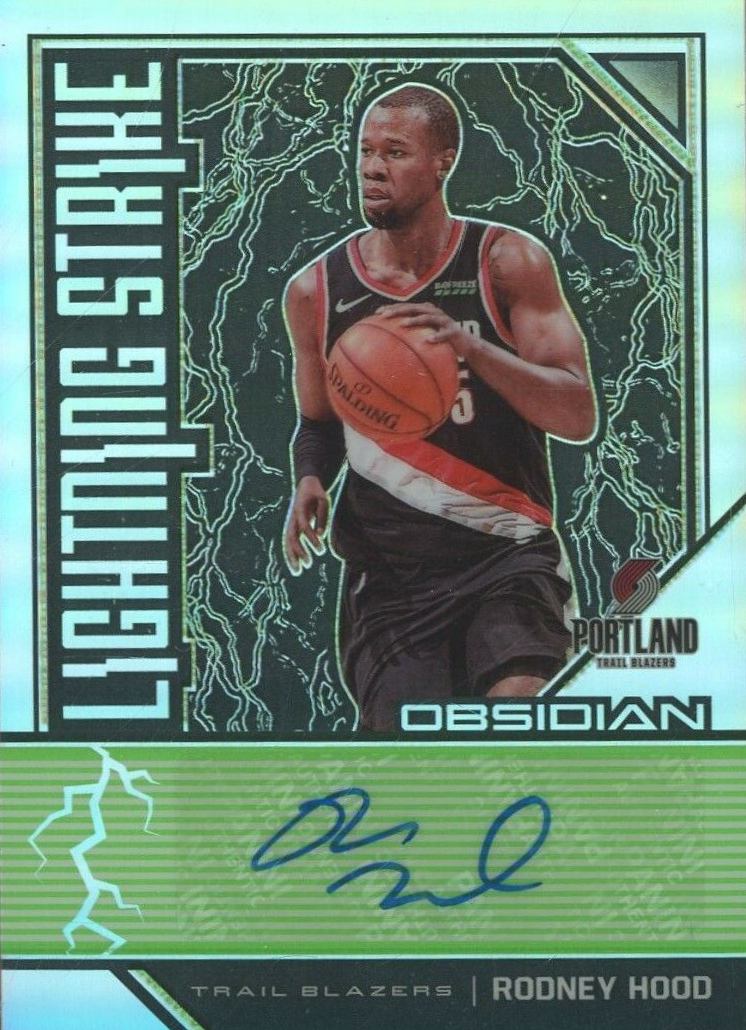 2019 Panini Obsidian Lightning Strike Signatures Rodney Hood #LSRHD Basketball Card