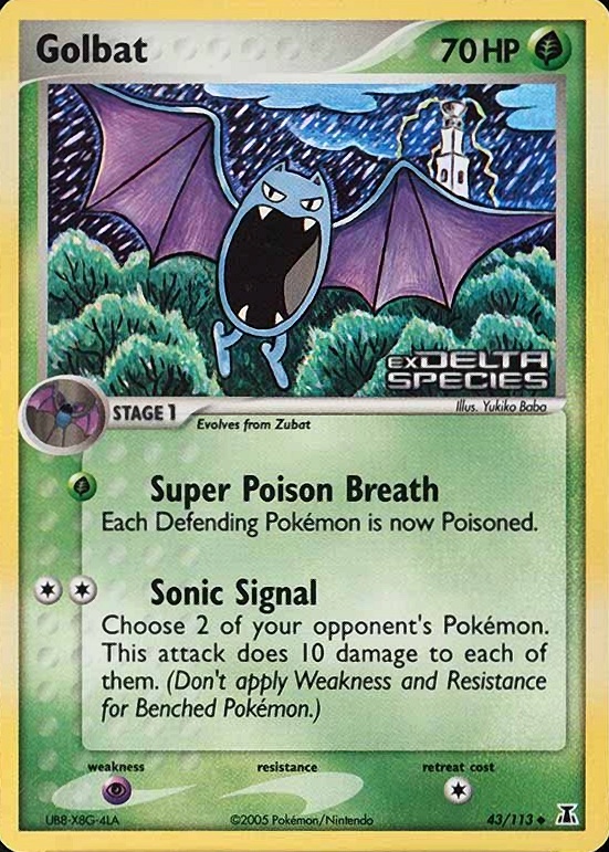 2005 Pokemon EX Delta Species Golbat-Reverse Foil #43 TCG Card