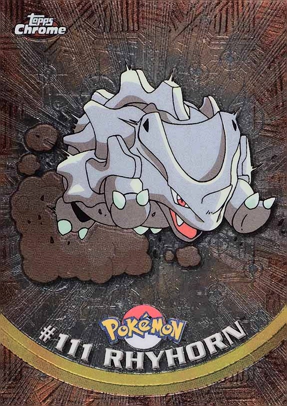 2000 Topps Chrome Pokemon T.V. Rhyhorn #111 TCG Card