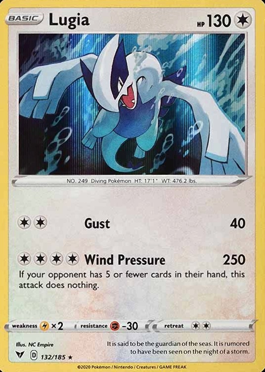 2020 Pokemon Sword & Shield Vivid Voltage Lugia-Holo #132 TCG Card