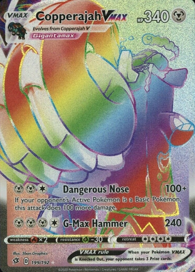 2020 Pokemon Sword & Shield Rebel Clash Full Art/Copperajah Vmax #199 TCG Card