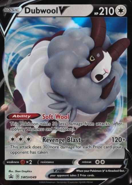 2020 Pokemon Sword & Shield Black Star Promo Dubwool V #049 TCG Card