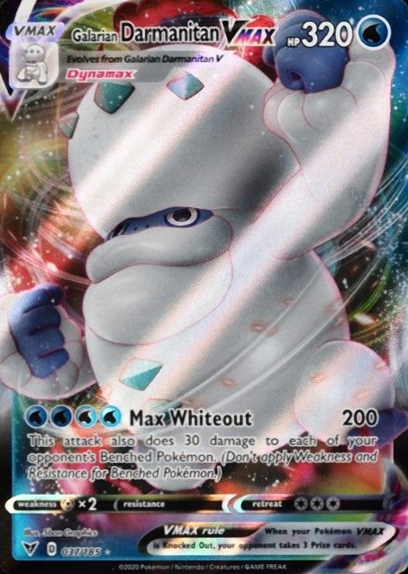 2020 Pokemon Sword & Shield Vivid Voltage Full Art/Galarian Darmanitan Vmax #037 TCG Card