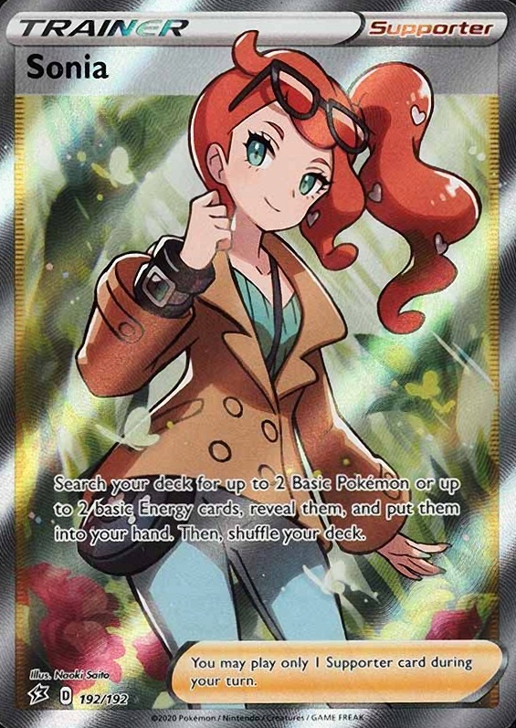 2020 Pokemon Sword & Shield Rebel Clash Full Art/Sonia #192 TCG Card