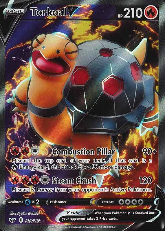 2020 Pokemon Sword & Shield Full Art/Torkoal V #188 TCG Card