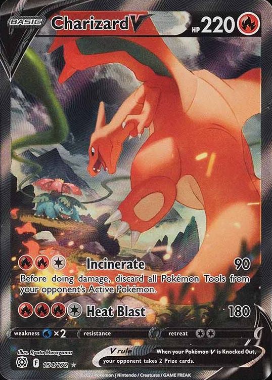 2022 Pokemon Sword & Shield Brilliant Stars Full Art/Charizard V #154 TCG Card