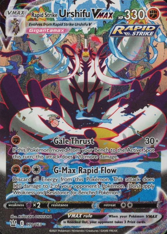 2021 Pokemon Sword & Shield Battle Styles Full Art/Rapid Strike Urshifu Vmax #170 TCG Card