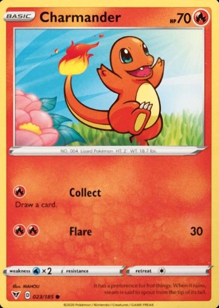 2020 Pokemon Sword & Shield Vivid Voltage Charmander #023 TCG Card