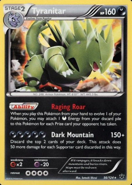 2016 Pokemon XY Fates Collide Tyranitar-Holo #56 TCG Card