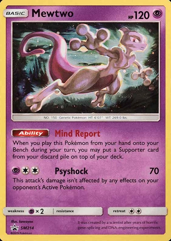 2019 Pokemon SM Black Star Promo Mewtwo-Holo #SM214 TCG Card