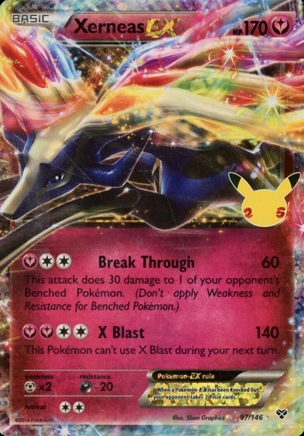 2021 Pokemon Celebrations Classic Collection Xerneas EX #97 TCG Card