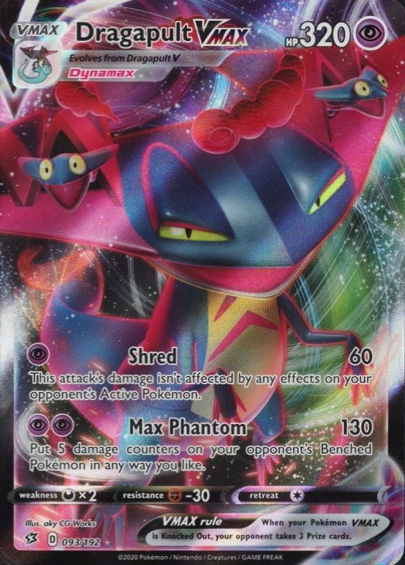 2020 Pokemon Sword & Shield Rebel Clash Full Art/Dragapult Vmax #093 TCG Card