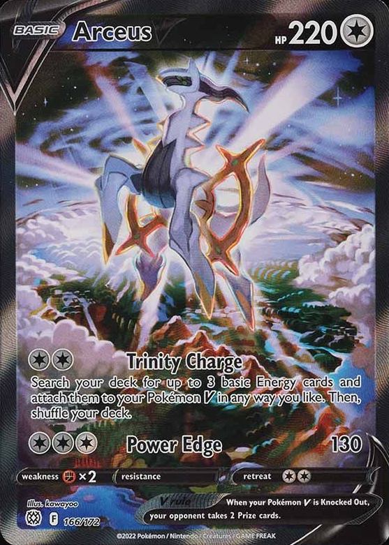 2022 Pokemon Sword & Shield Brilliant Stars Full Art/Arceus V #166 TCG Card