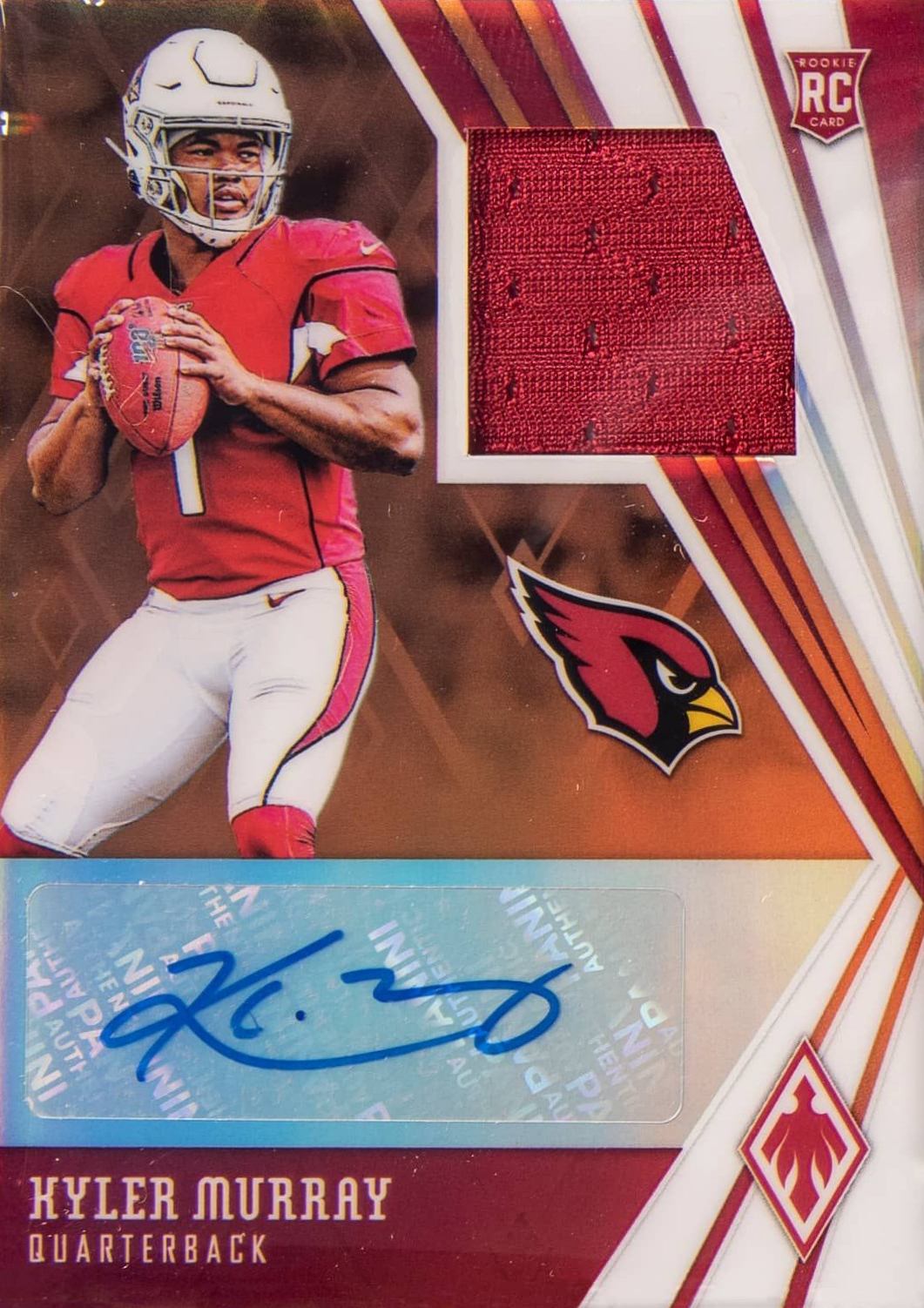 2019 Panini Phoenix Rookie Autographs Jersey  Kyler Murray #KM Football Card