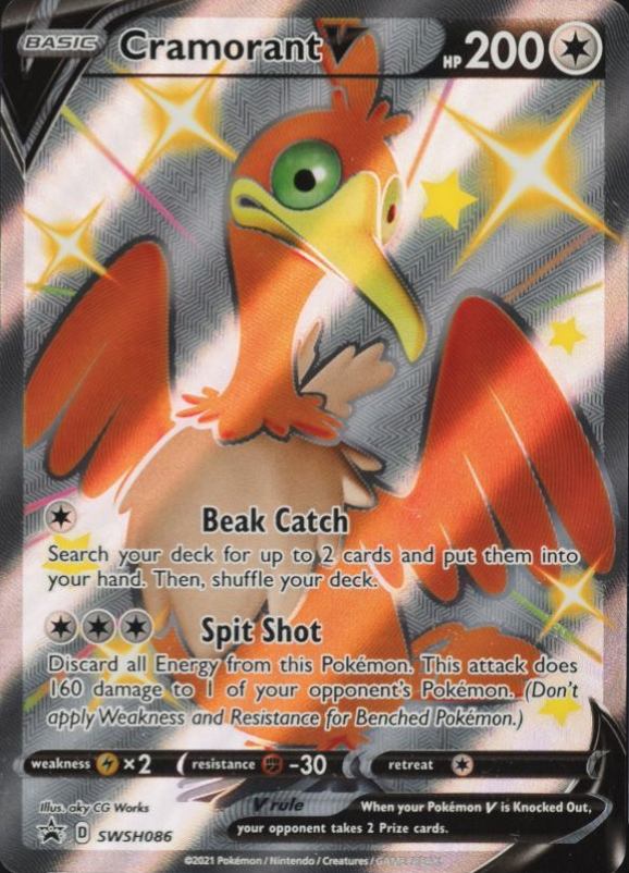 2021 Pokemon Sword & Shield Black Star Promo Cramorant V #086 TCG Card