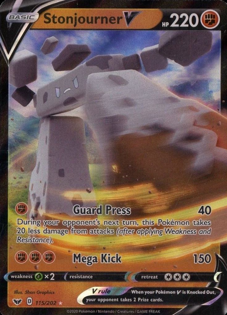 2020 Pokemon Sword & Shield Stonjourner V #115 TCG Card