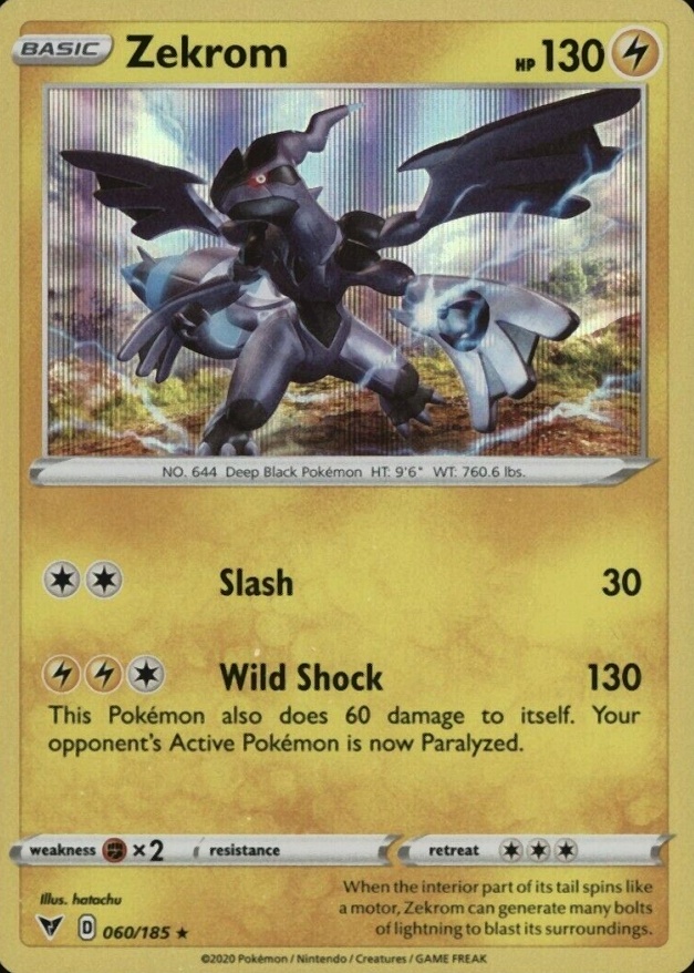 2020 Pokemon Sword & Shield Vivid Voltage Zekrom-Holo #060 TCG Card