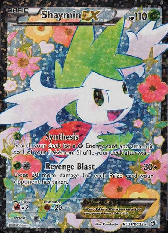 2013 Pokemon Black & White Legendary Treasures Radiant Collection Full Art/Shaymin EX #21/25 TCG Card