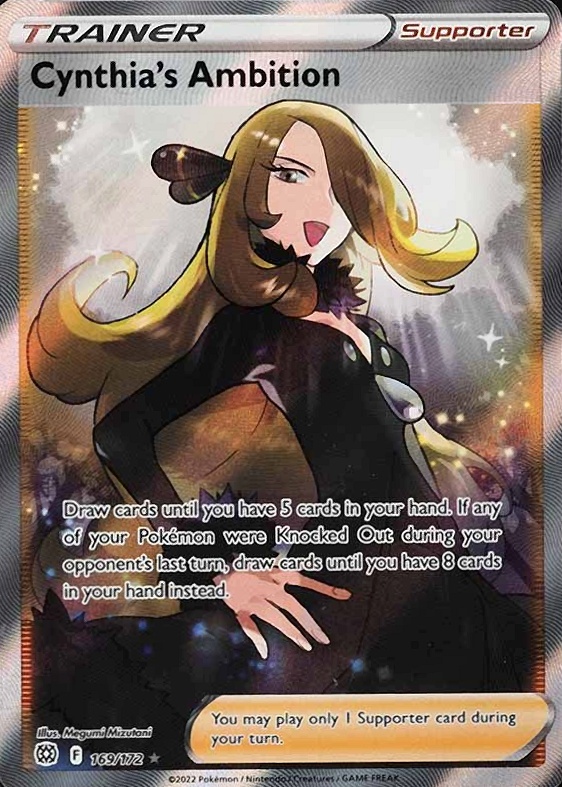 2022 Pokemon Sword & Shield Brilliant Stars Full Art/Cynthia's Ambition #169 TCG Card