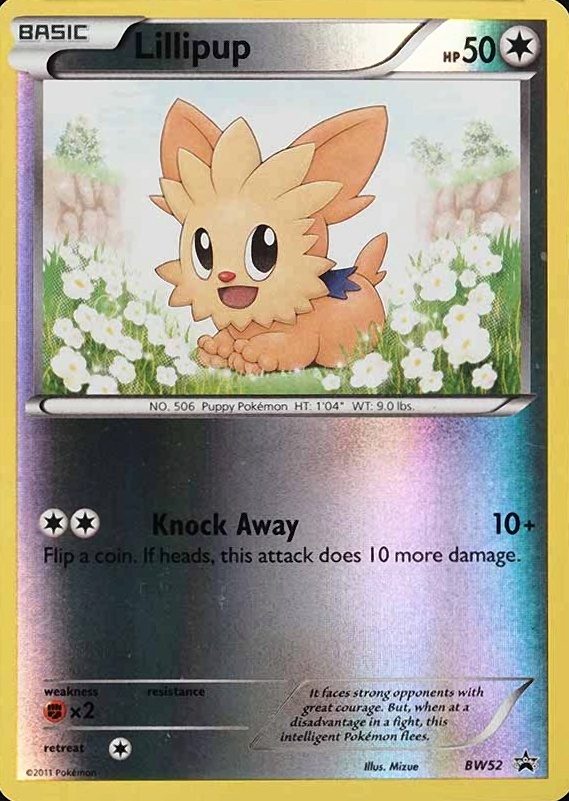 2012 Pokemon Black & White Promo Lillipup-Reverse Foil #BW52 TCG Card