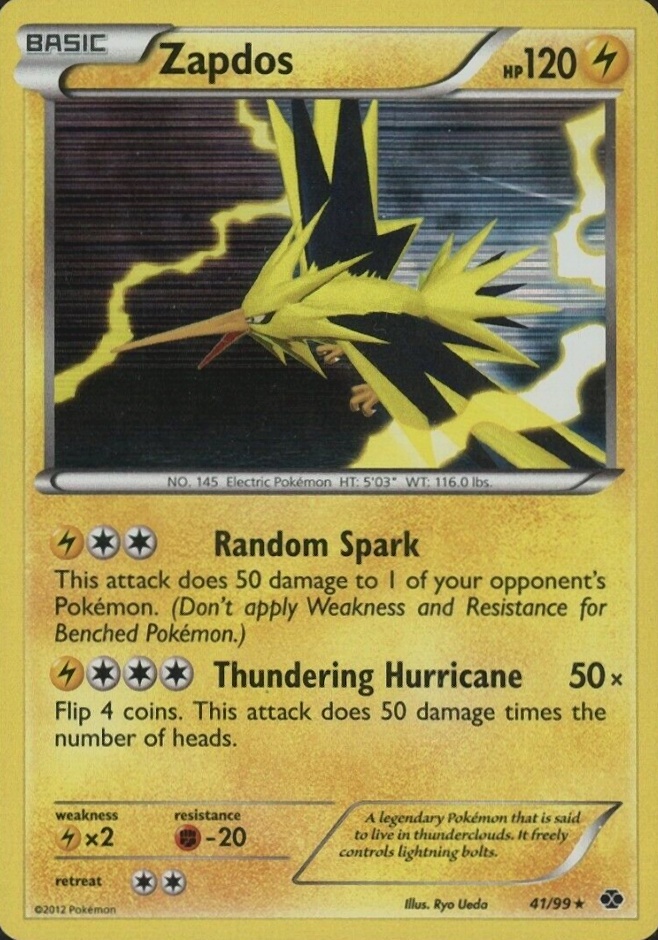 2012 Pokemon Black & White Next Destinies Zapdos-Holo #41 TCG Card