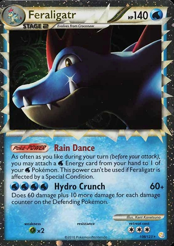 2010 Pokemon Heartgold & Soulsilver Feraligatr-Holo #108 TCG Card