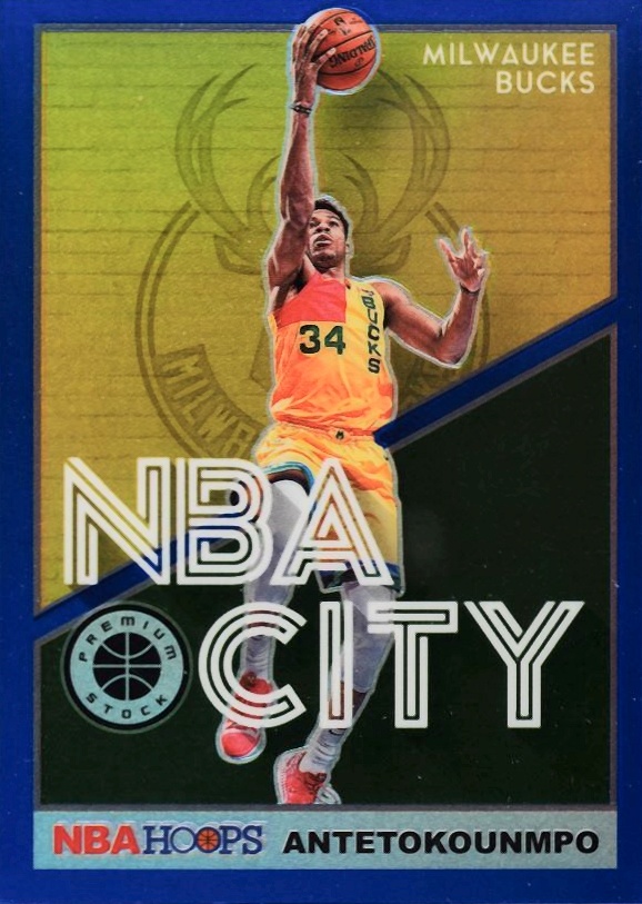 2019 Hoops Premium Stock NBA City Giannis Antetokounmpo #5 Basketball Card