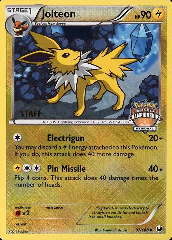 2012 2012 Pokemon Black & White Dark Explorers Jolteon-Holo #37 TCG Card